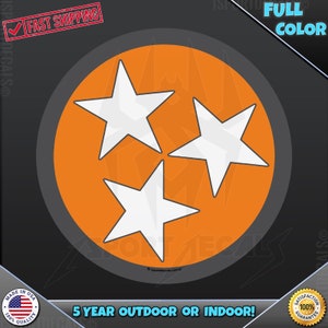 Tennessee TN Tristar Gray & Orange State Logo Car Laptop Vinyl Decal Sticker 314
