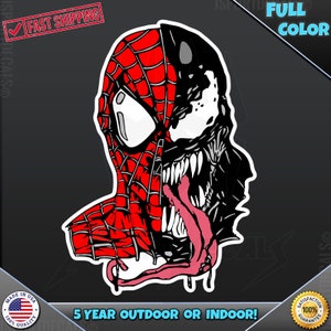 Spiderman vs Venom Vinyl Decal Sticker - Full Color Webslinger