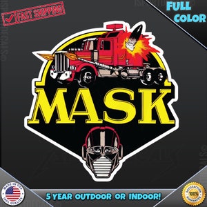 M.A.S.K MASKER 80's Cartoon (geïnspireerd) Logo 164 Laptop Auto Truck Muur Raam Auto Muur elke gladde oppervlak Vinyl Decal Sticker