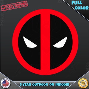 Deadpool ( Inspired ) Classic Circle Logo 152 Laptop Car Truck Wall Window Car Wall any smooth surface Vinyl Decal Sticker