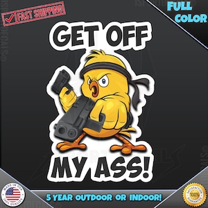 Car Bumper Stickers "EITHER PASS OR GET OFF MY ASS" Funny Bumper Sticker - Set Of 2, 8" Wide, Yellow & Black Wrapped In Ink Bumper Decals - Foto 4