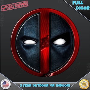 Deadpool ( Inspired ) Realistic HD Circle Logo 151 Laptop Car Truck Wall Window Car Wall any smooth surface Vinyl Decal Sticker