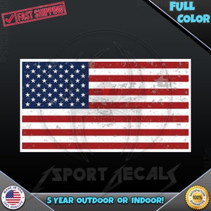 Distressed American Flag Vinyl Decal: Car, Laptop, Wall Sticker 002