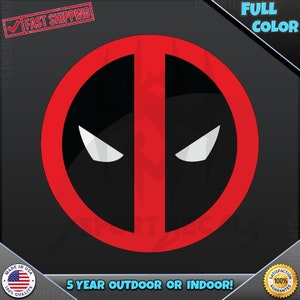 Deadpool ( Inspired ) Circle Logo 056 Laptop Car Truck Wall Window Car Wall any smooth surface Vinyl Decal Sticker