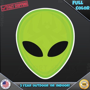 Alien Green Head Vinyl Decal - Car, Laptop, Wall Sticker