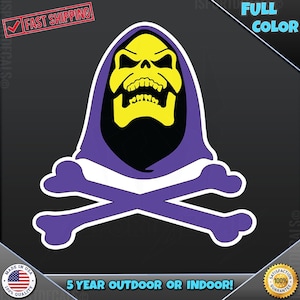 He-Man Skeletor Crossbones 80's Cartoon ( inspired ) 165 Laptop Car Truck Wall Window Car Wall any smooth surface Vinyl Decal Sticker