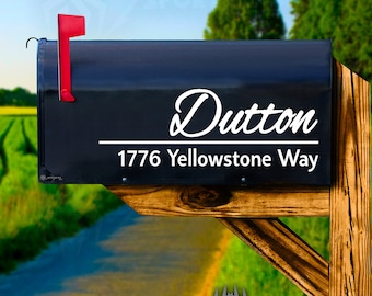 Custom Made Mailbox Decal Sticker - Last Name with Address - Personalized Mailbox Rural Mail Box Vinyl Decal Sticker