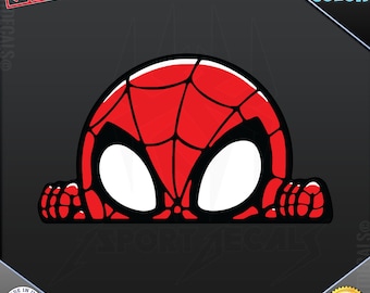 Spider Man ( inspired Parody ) Peeking Peek Peekabo Peekers Vinyl Decal Sticker 230