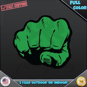 HULK ( Inspired ) Fist 055 Laptop Car Truck Wall Window Car Wall any smooth surface Vinyl Decal Sticker