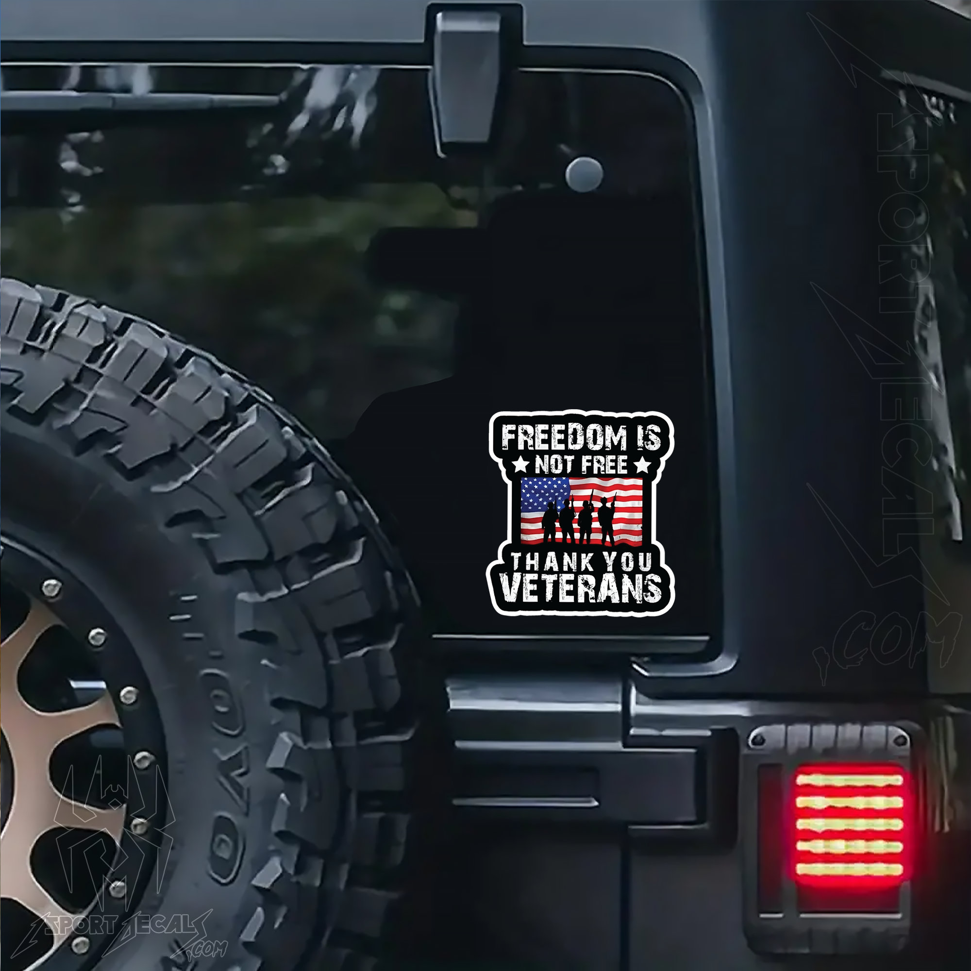 Thank You Veterans Car Decal