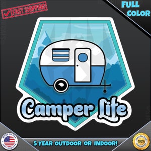 Camper Life Camping RV Outdoors Camp 045 Laptop Car Truck Wall Window Car Wall any smooth surface Vinyl Decal Sticker