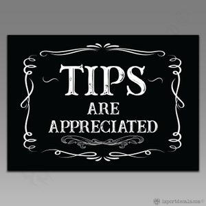Tips Are Appreciated Store Restaurant Waitress Hostess Vinyl Decal Sticker 208