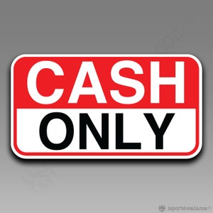 Cash Sale Only Business Front Door Window Vinyl Decal Sticker 211 elk glad gereinigd oppervlak