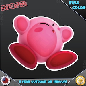 Kirby ( inspired parody ) Splat Peeking Peek Peekabo Peekers Vinyl Decal Sticker 232