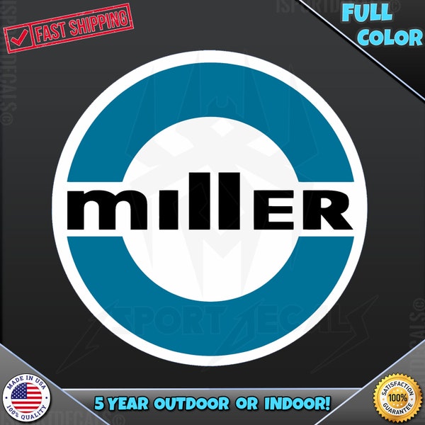 Miller Welding Welder Machine 1980's Logo 147 Laptop Car Truck Wall Window Helmet Wall Indoor Outdoor any smooth surface Vinyl Decal Sticker