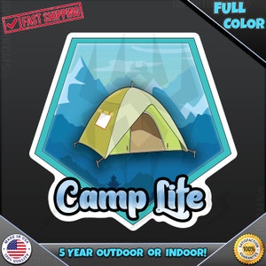 Camp Life Camping RV Outdoors Camp 046 Laptop Car Truck Wall Window Car Wall any smooth surface Vinyl Decal Sticker