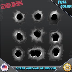 Bullet Holes Bogen mit 8 Stück 1 &quot;-3&quot; Verschiedene Größen Auto Vinyl Aufkleber Aufkleber 275