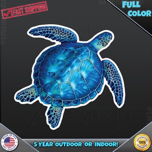 Zeeschildpad auto vrachtwagen boot strand oceaan tropische vinyl sticker sticker 238