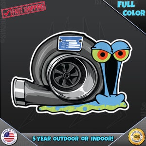 Cartoon Snail Turbo Funny  SUV Truck Car JDM Vinyl Decal Sticker 278