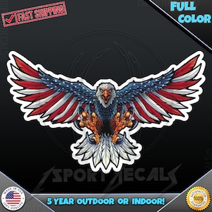 Eagle Flying USA American Flag Patriot 018 Laptop Car Truck Wall Window Car Wall any smooth surface Vinyl Decal Sticker