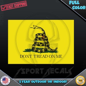 Don&#39;t Tread On Me Gadsden Flag USA 022 Laptop Car Truck Wall Window Car Wall any smooth surface Vinyl Decal Sticker