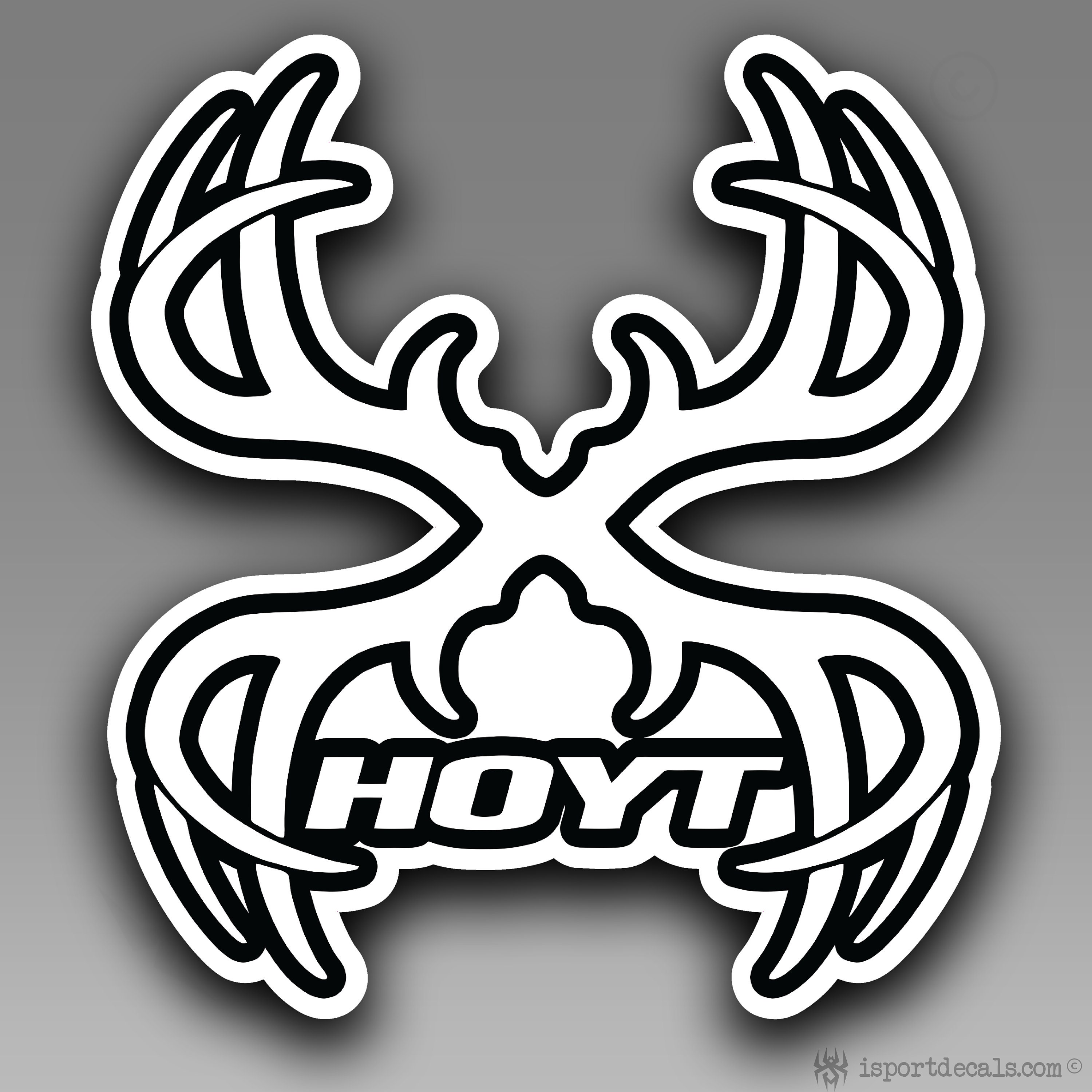 Team Hoyt Deer Antlers Buck Bow Hunting Logo Car Vinyl Decal Sticker 204, image size:3000x3000