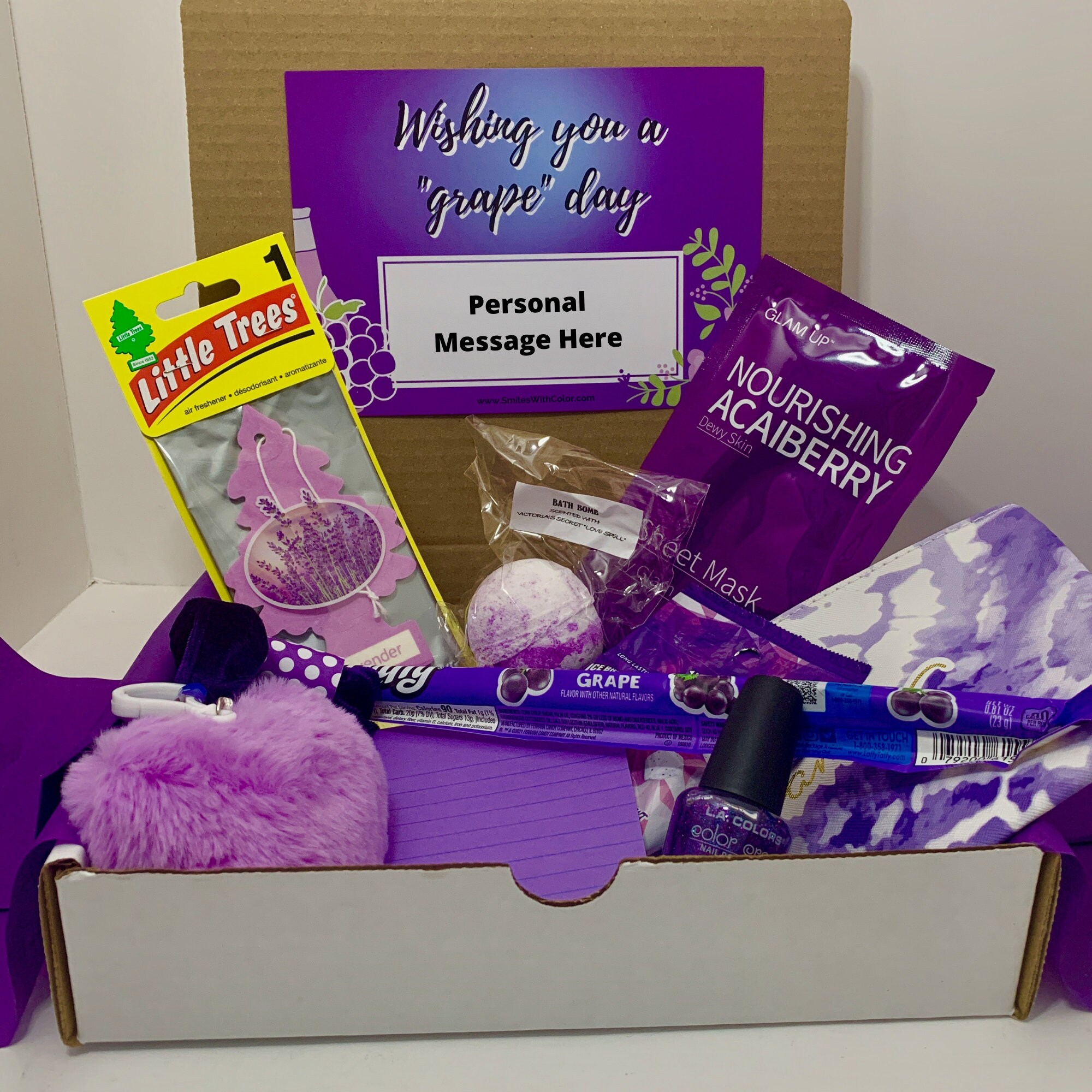 Care Package Gift Box in Purple Thinking of You Gift Etsy