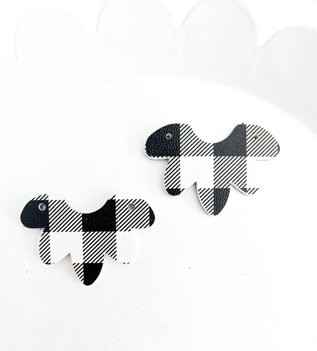 Plaid Floral Faux Leather Findings Plaid Findings Leather Etsy