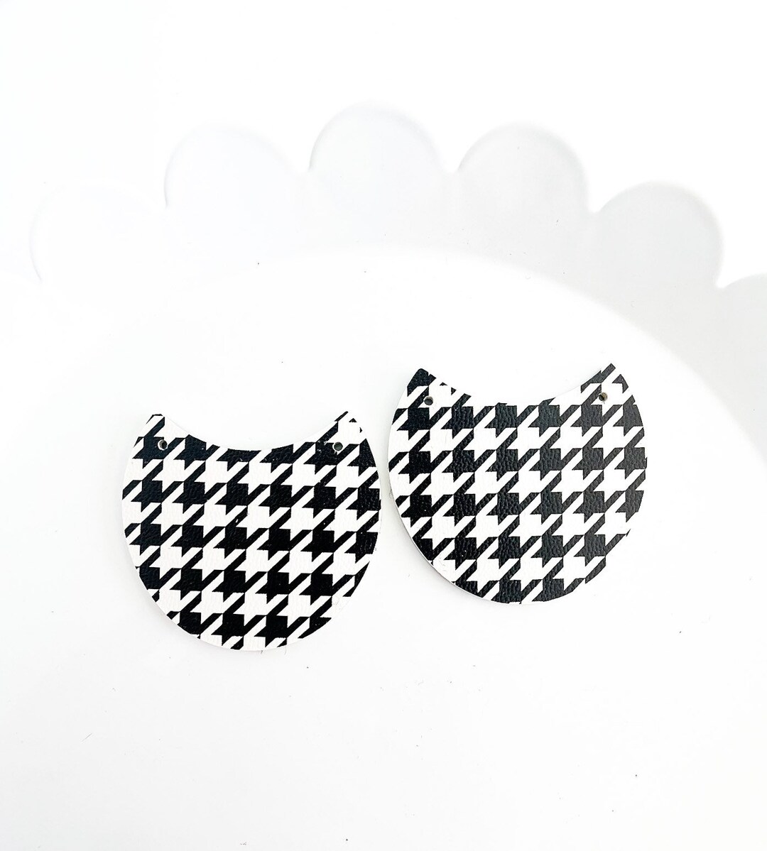 Houndstooth Faux Leather Findings Leather Findings Etsy