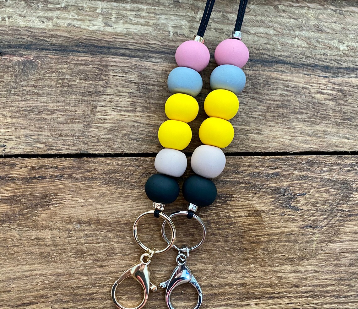 Pencil Beaded Teacher Lanyard Pencil Lanyard Pencil Etsy