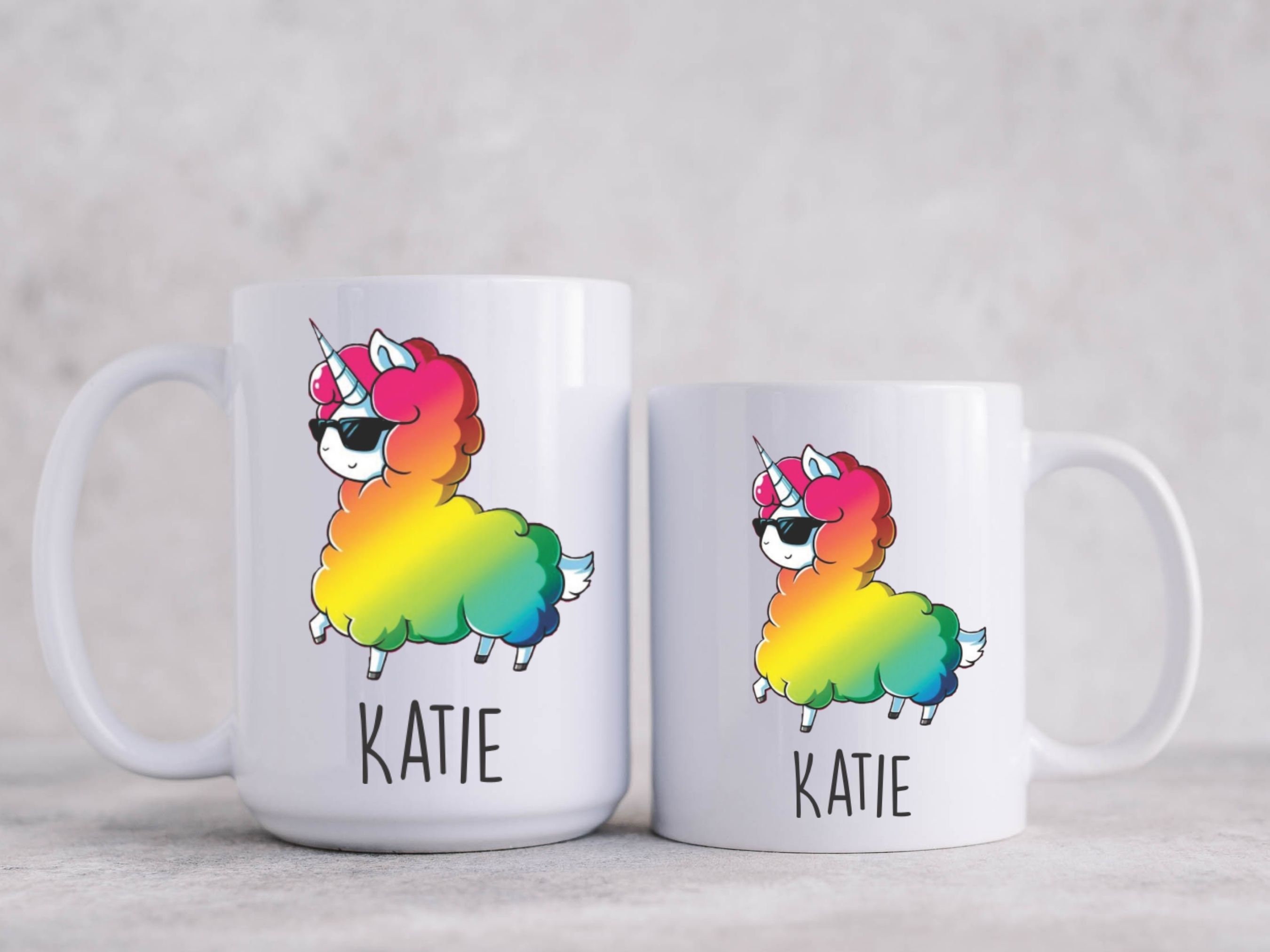Rainbow Unicorn Llama Mug Haters Gonna Hate Llama Fun Gift Etsy
