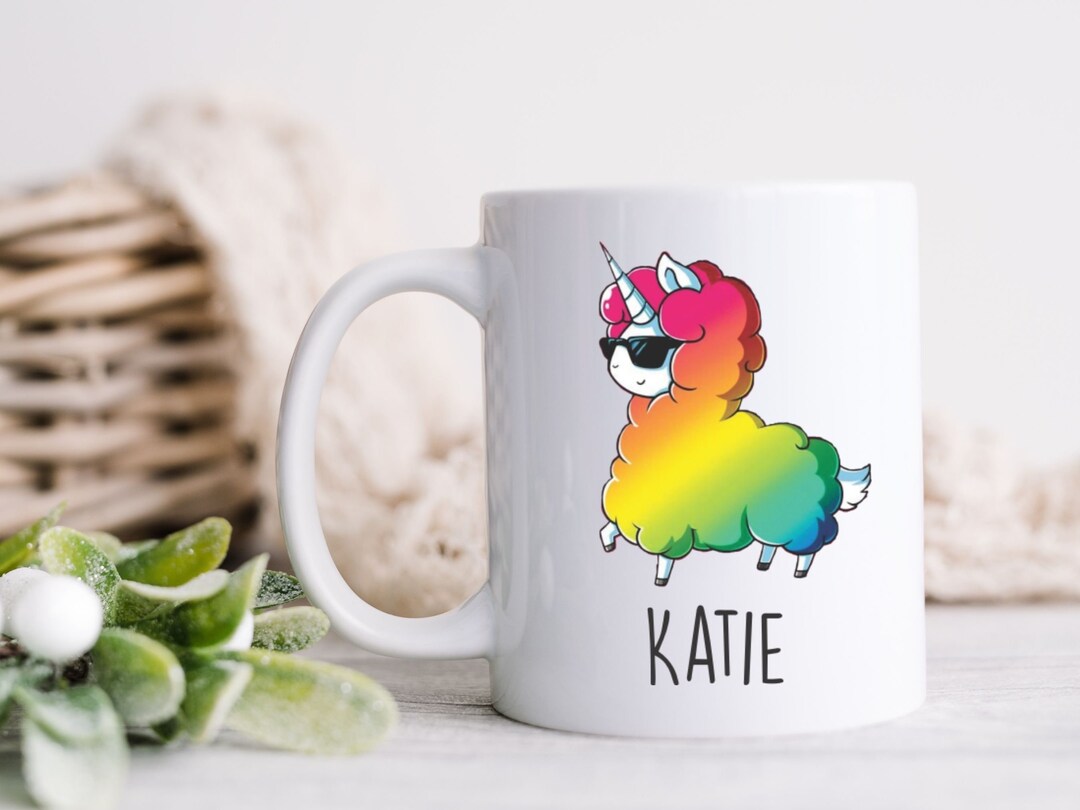 Rainbow Unicorn Llama Mug Haters Gonna Hate Llama Fun Gift Etsy