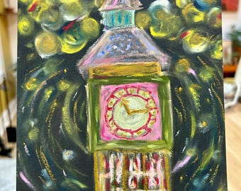 Big Ben Original Artwork Oil Pastels