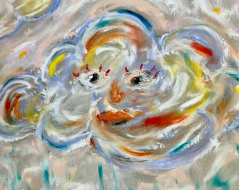 Cloudy Skies Origineel kunstwerk oliepastels