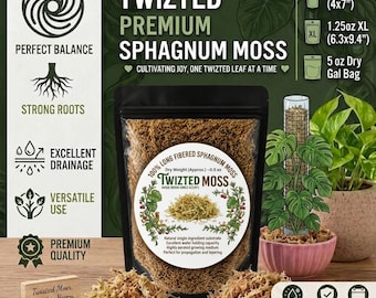 Twizted Premium Sphagnum Moss for Monstera, Alocasia, Aroids & Moss Poles | High Moisture Retention Plant Substrate