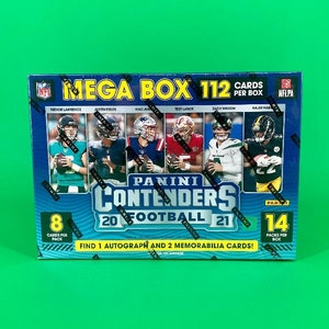 2021 Panini Contenders Football Factory Sealed Mega Box ~ Look for RCs Rookie Cards ~ 1 Auto & 2 Memorabilia Cards per Box !!!
