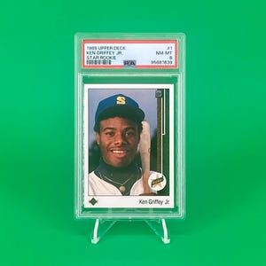 Graded Ken Griffey Jr RC! ~ PSA 8 Nm-mint ~ 1989 Upper Deck Rookie Card #1 ~ Seattle Mariners ~ Stand Included! Perfect Gift for Him or Her! - Etsy Graded Ken Griffey Jr RC! ~ PSA 8 Nm-mint ~ 1989 Upper Deck Rookie Card #1 ~ Seattle Mariners ~ Stand Included! Perfect Gift for Him or Her! - Etsy