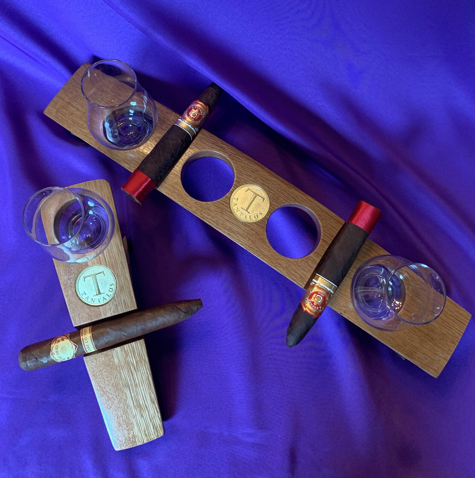 Whiskey Flight Glencairn Glass & Cigar Holder Etsy