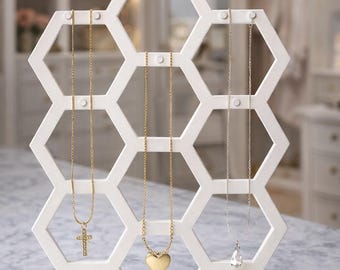 Support à bijoux en nid d'abeille - Organiseur de bijoux imprimé en 3D