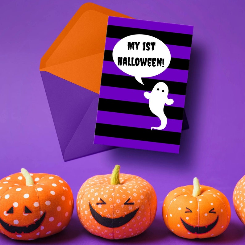 Happy First Halloween Greeting Card Funny Halloween Printable - Etsy France