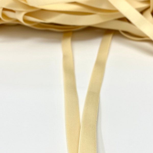 10mm (3/8") wide Satin Bra Strap in Beige, Cream Color,  1 yard