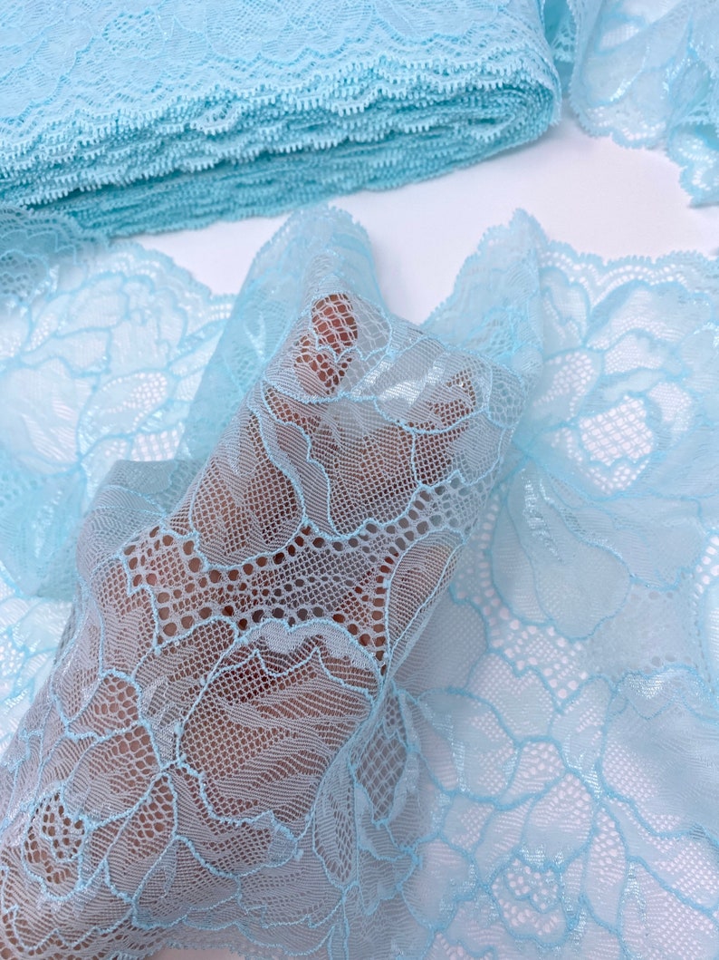 Soft Baby Blue Mint Tiffany Color Stretchy Elastic Lace Trim - Etsy