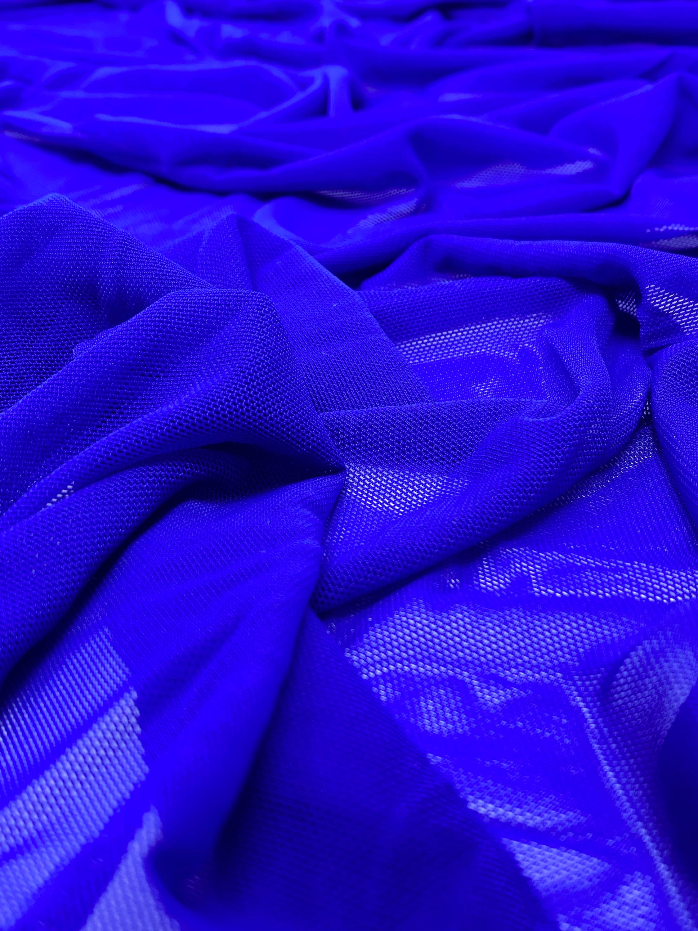 Cobalt Blue Electric Blue Power Mesh Stretchy Fabric 70 Etsy