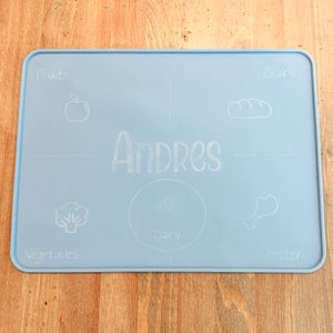 Personalized Silicone Table Mat | Toddler Essentials | Dinner Mat | Daycare Back To School Table Mat | On The Go Learning Food Portion Mat