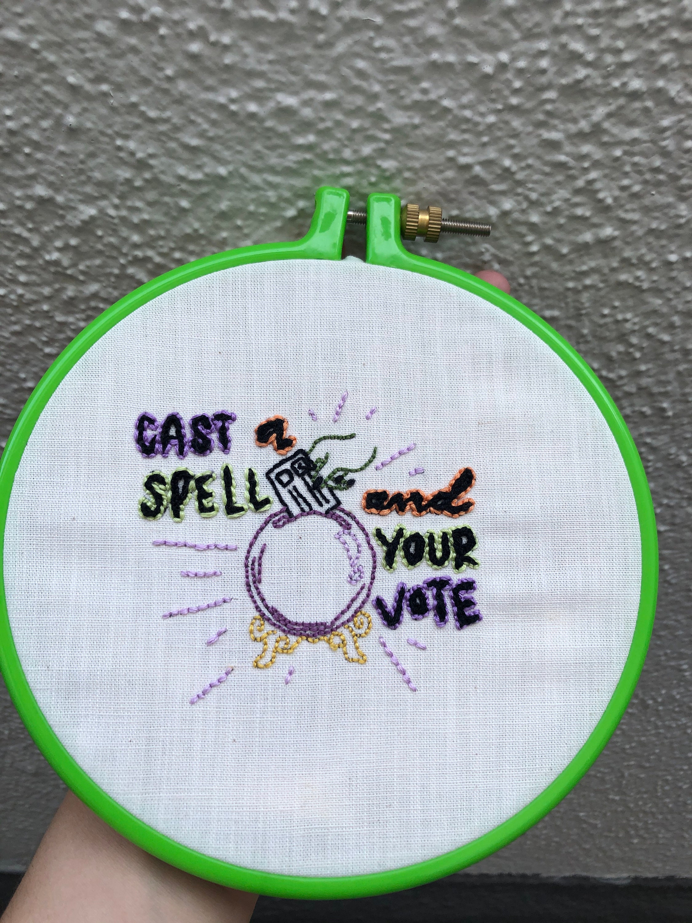 Spell Vote Cast Your Spell & Vote Witch Embroidery Pattern PDF - Etsy