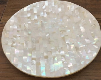 Handmade fruit serving plate made from mother pearl 13 cm