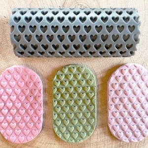 Polymer Clay Texture Roller | Polymer Clay Tools | Hearts Texture | Hearts Pattern | seamless pattern