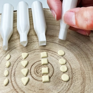 Set di 4 stampini per micro argilla polimerica, stampini piccoli per argilla polimerica con presa facile, stampini per biscotti e fondente