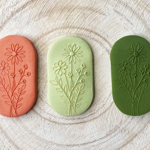 Daisy Flower bouquet polymer clay texture plate | Polymer clay plant texture