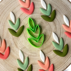 Leaves Polymer Clay Cutters - Earring supplies - Three part cutter - Fondant and Cookie Cutters